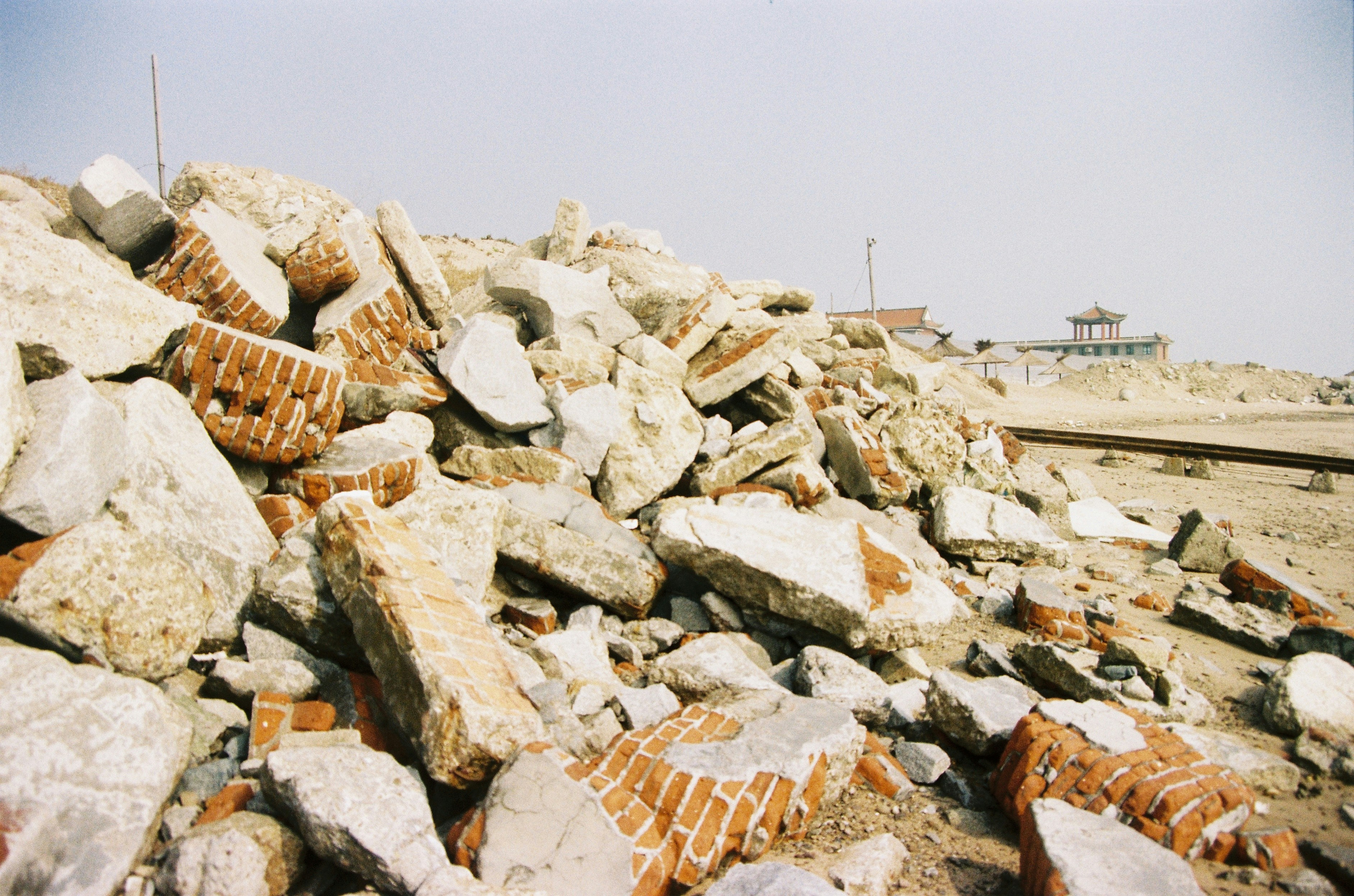 Dirty construction site with debris